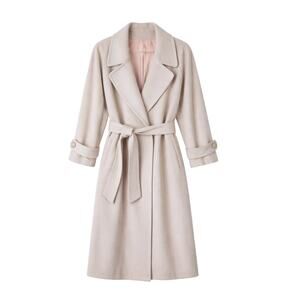 Neiman Marcus Regency 100% Cashmere Wrap Coat Beige